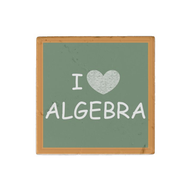 I Love Algebra Stone Magnet (Front)