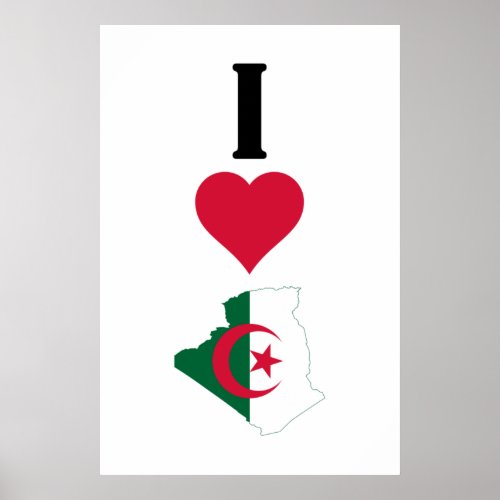 I Love Algeria Vertical I Heart Algeria Country Fl Poster