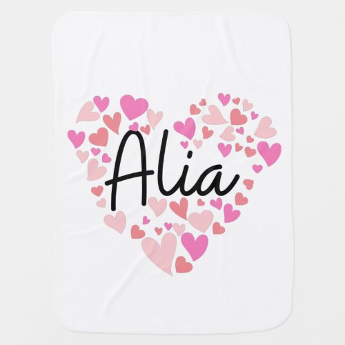 I love Alia _ hearts for Alia Baby Blanket