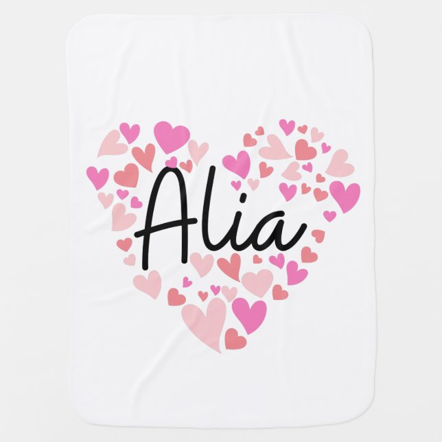I love Alia - hearts for Alia Baby Blanket (Front)
