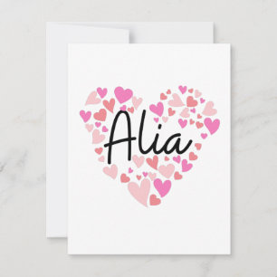 I love Alia - hearts for Alia Thank You Card