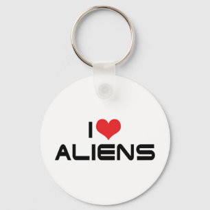 I Love Aliens Keychain