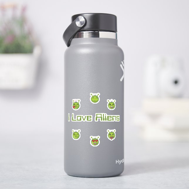 I Love Aliens Sticker (HydroFlask)