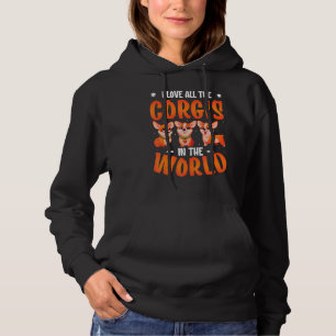 I Love All The Corgis In The World Girls Corgi 2 Hoodie