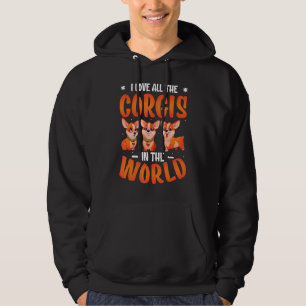 I Love All The Corgis In The World Girls Corgi 2 Hoodie