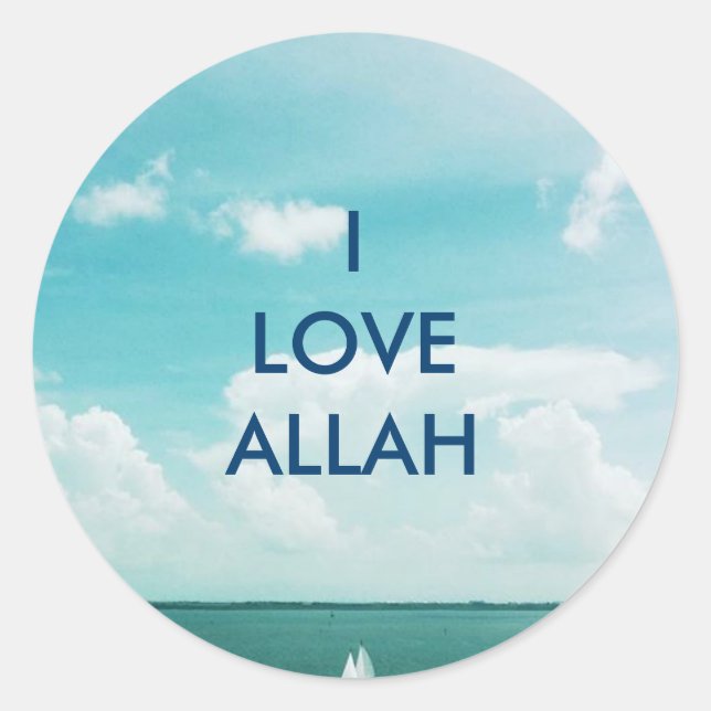 I LOVE ALLAH -Sailboat stickers (Front)