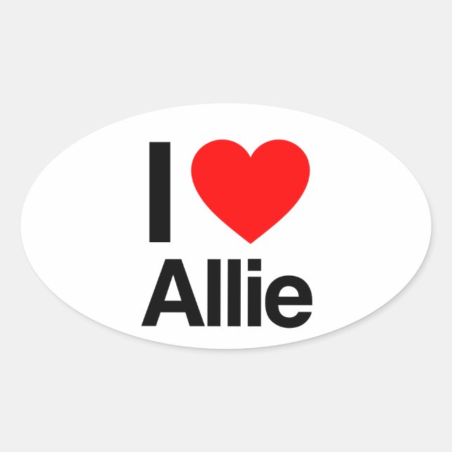 i love allie oval sticker (Front)