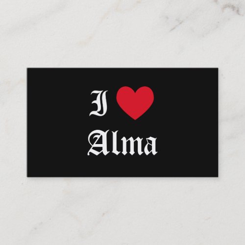 I Love Alma Business Cards