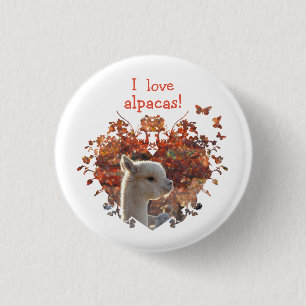 I Love Alpacas Button