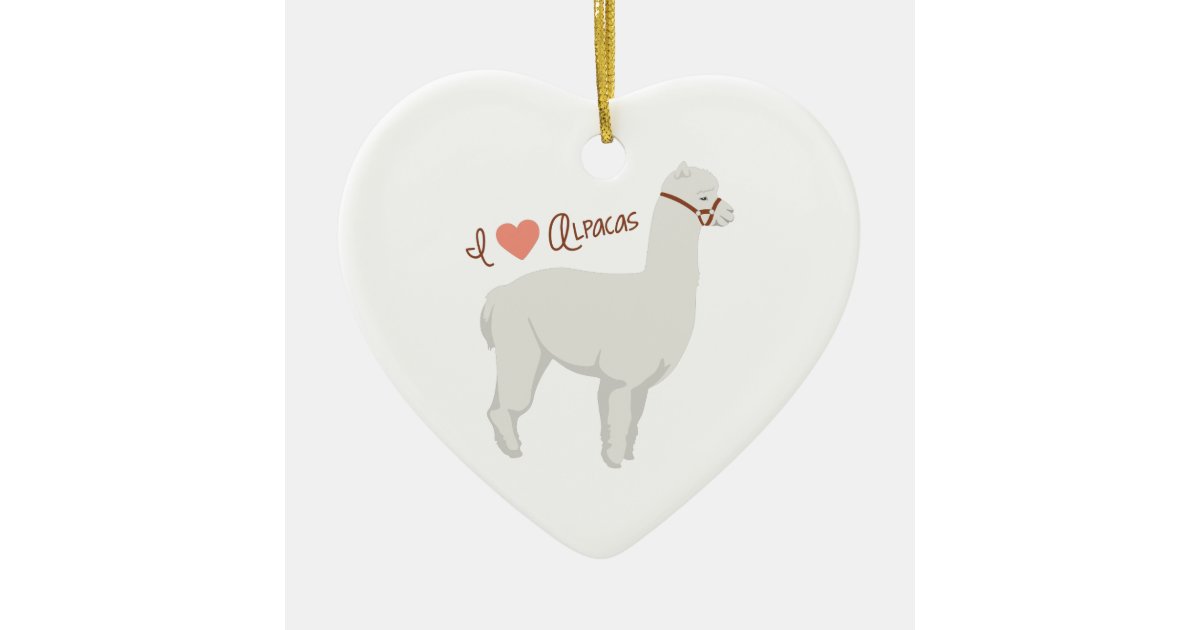 Alpaca Love Heart Shaped Fur Keychain