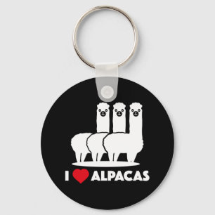 I Love Alpacas Keychain