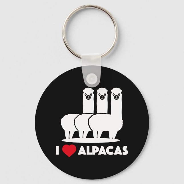 I Love Alpacas Keychain (Front)
