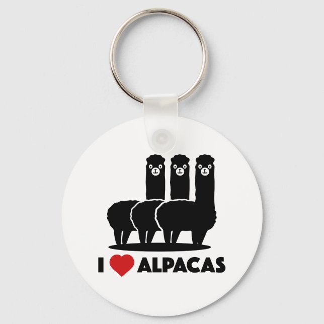 I Love Alpacas Keychain (Front)