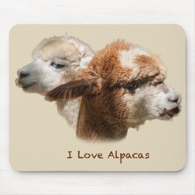 I Love Alpacas Mousepad (Front)