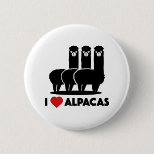 I Love Alpacas Pinback Button