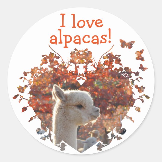 I Love Alpacas Stickers (Front)