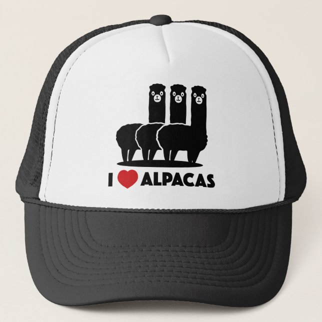 I Love Alpacas Trucker Hat (Front)