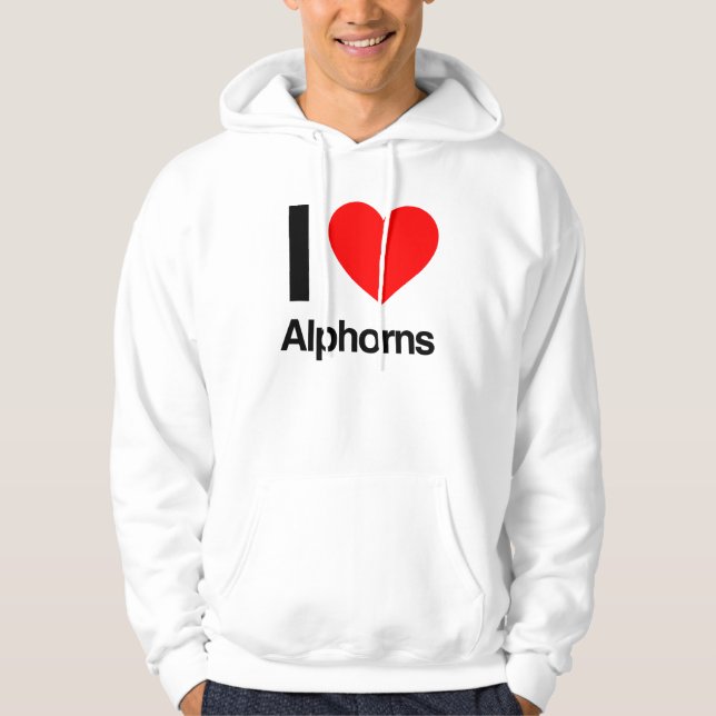 i love alphorns hoodie (Front)