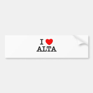 I Love Alta Bumper Sticker