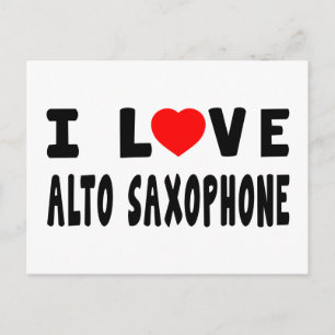 I Love Alto Saxophone Postcard