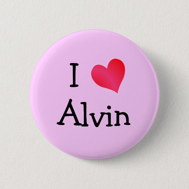 I Love Alvin Pinback Button (Front)