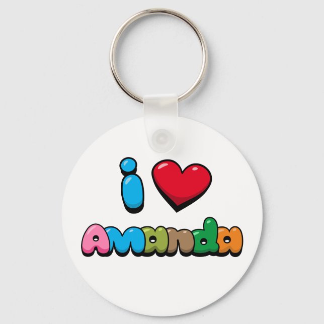 I Love Amanda Keychain (Front)