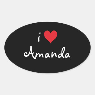 I Love Amanda Oval Sticker