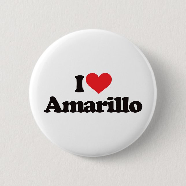 I Love Amarillo Pinback Button (Front)