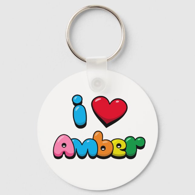 I Love Amber Keychain (Front)