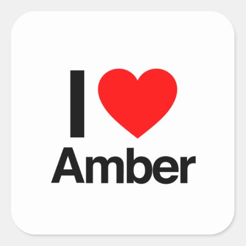 i love amber square sticker