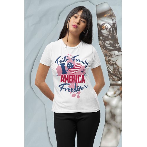 I Love America 4th of July Womens T_Shirt