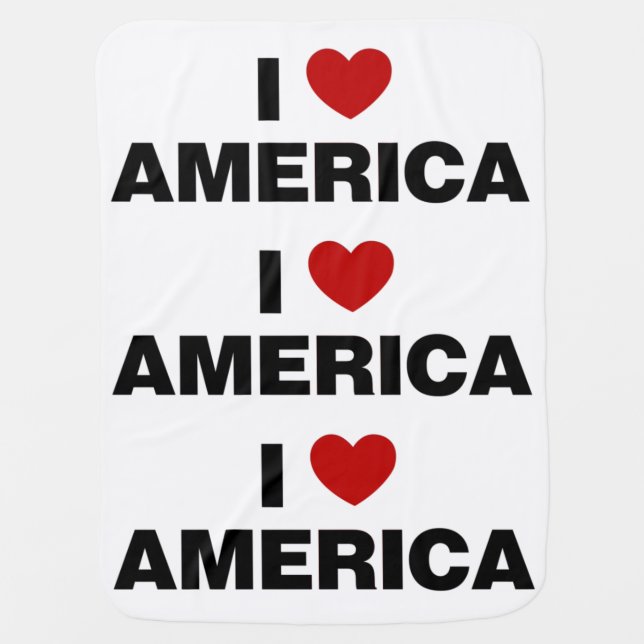 I Love America Baby Blanket (Front)