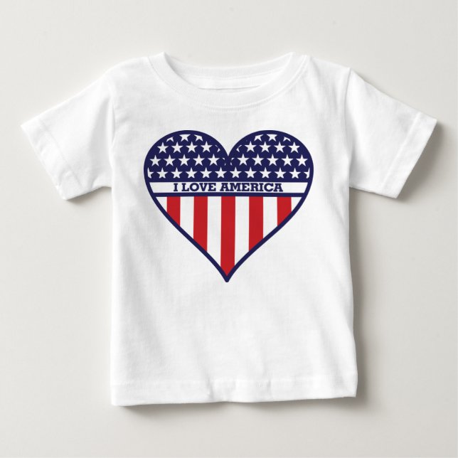 I Love America Baby T-Shirt (Front)