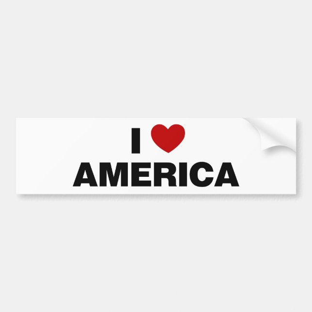 I Love America Bumper Sticker (Front)