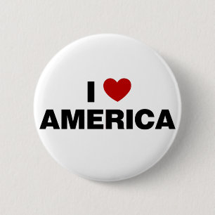 I Love America Button