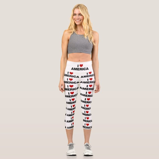 I Love America Capri Leggings (Front)