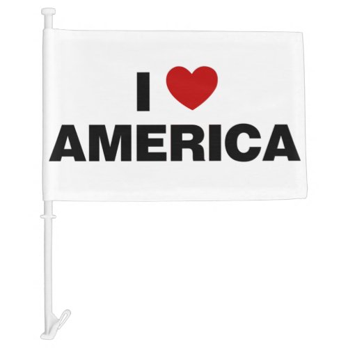 I Love America Car Flag