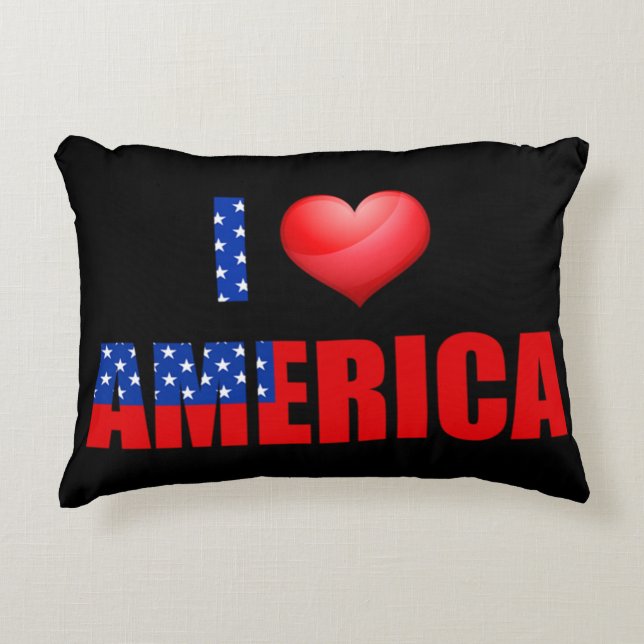 I Love America Decorative Pillow (Front)