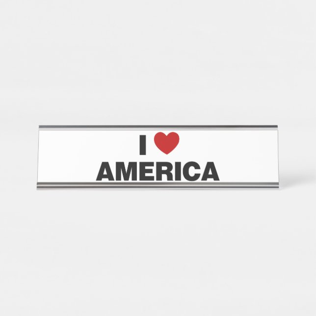I Love America Desk Name Plate (Front)