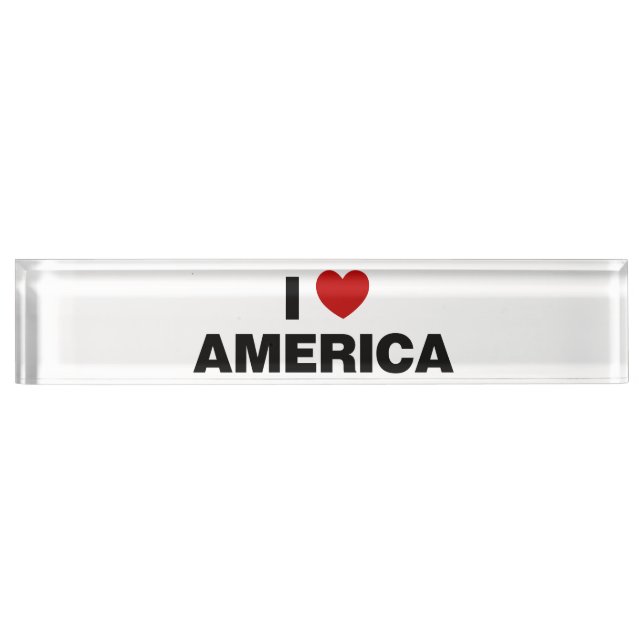 I Love America Desk Name Plate (Front)