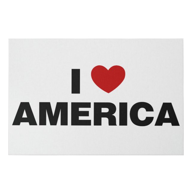 I Love America Faux Canvas Print (Front)