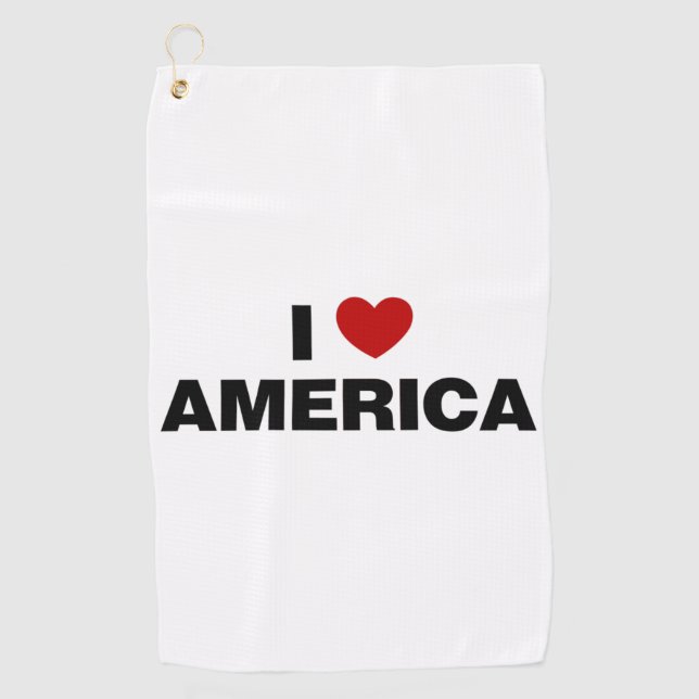 I Love America Golf Towel (Front)