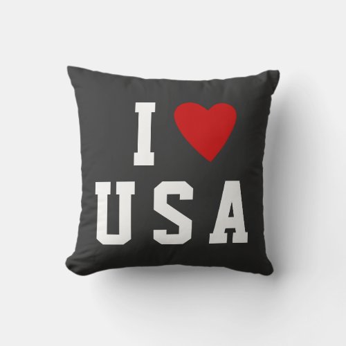 I love AMERICA  Heart custom text USA Throw Pillow