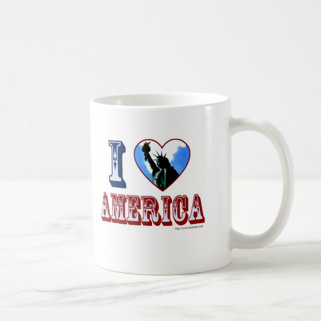 I Love America Heart Liberty Logo Art Fun Coffee Mug (Right)