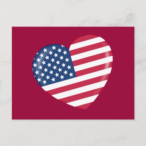 I Love America _ Heart of Patriotic American Postcard