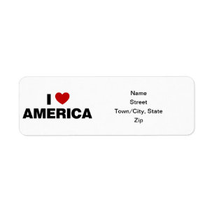 I Love America Label