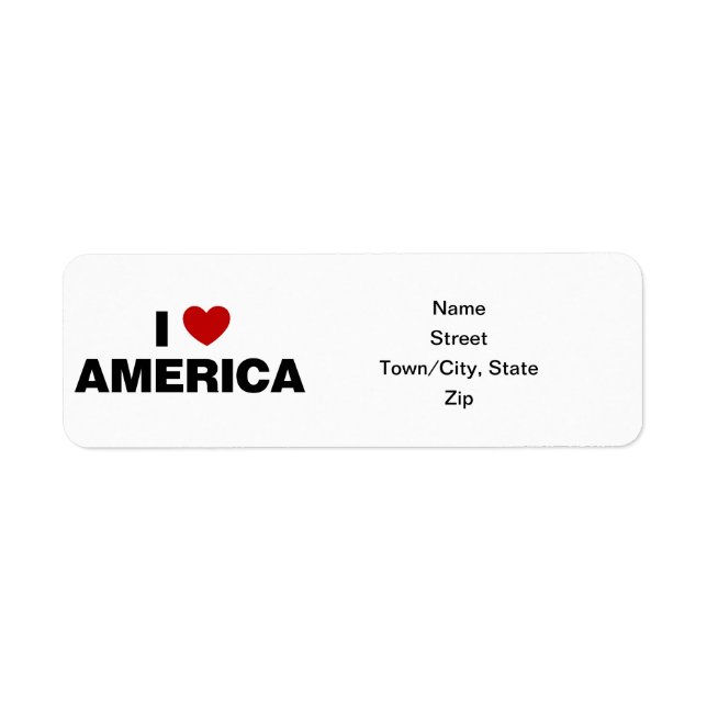 I Love America Label (Front)