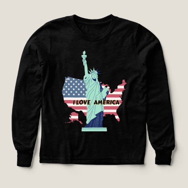 I Love America – Liberty & Pride T-Shirt Tri-Blend Shirts (Design Front)