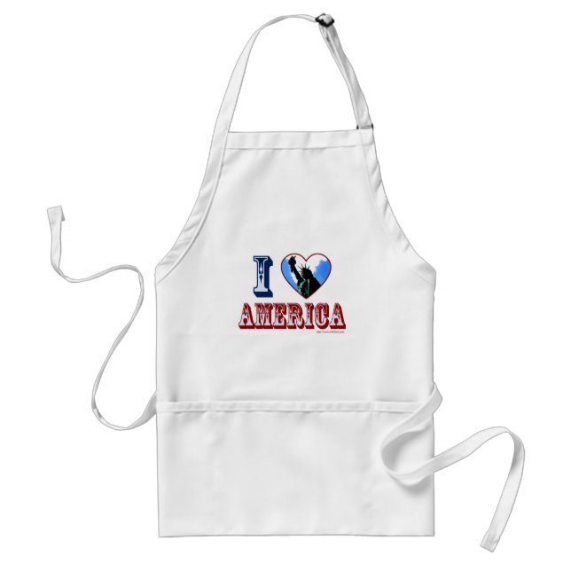 I Love America Liberty Statement Slogan Adult Apron (Front)