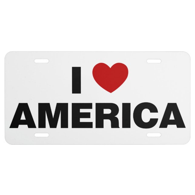 I Love America License Plate (Front)